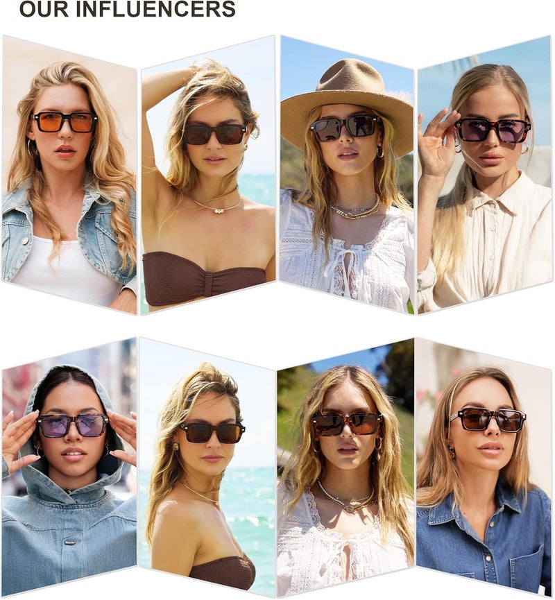 Sojos Trendy Square Polarized Sunglasses for Women Men, Retro Vintage Womens Mens Rectangle Shades SJ2345 - Image 3